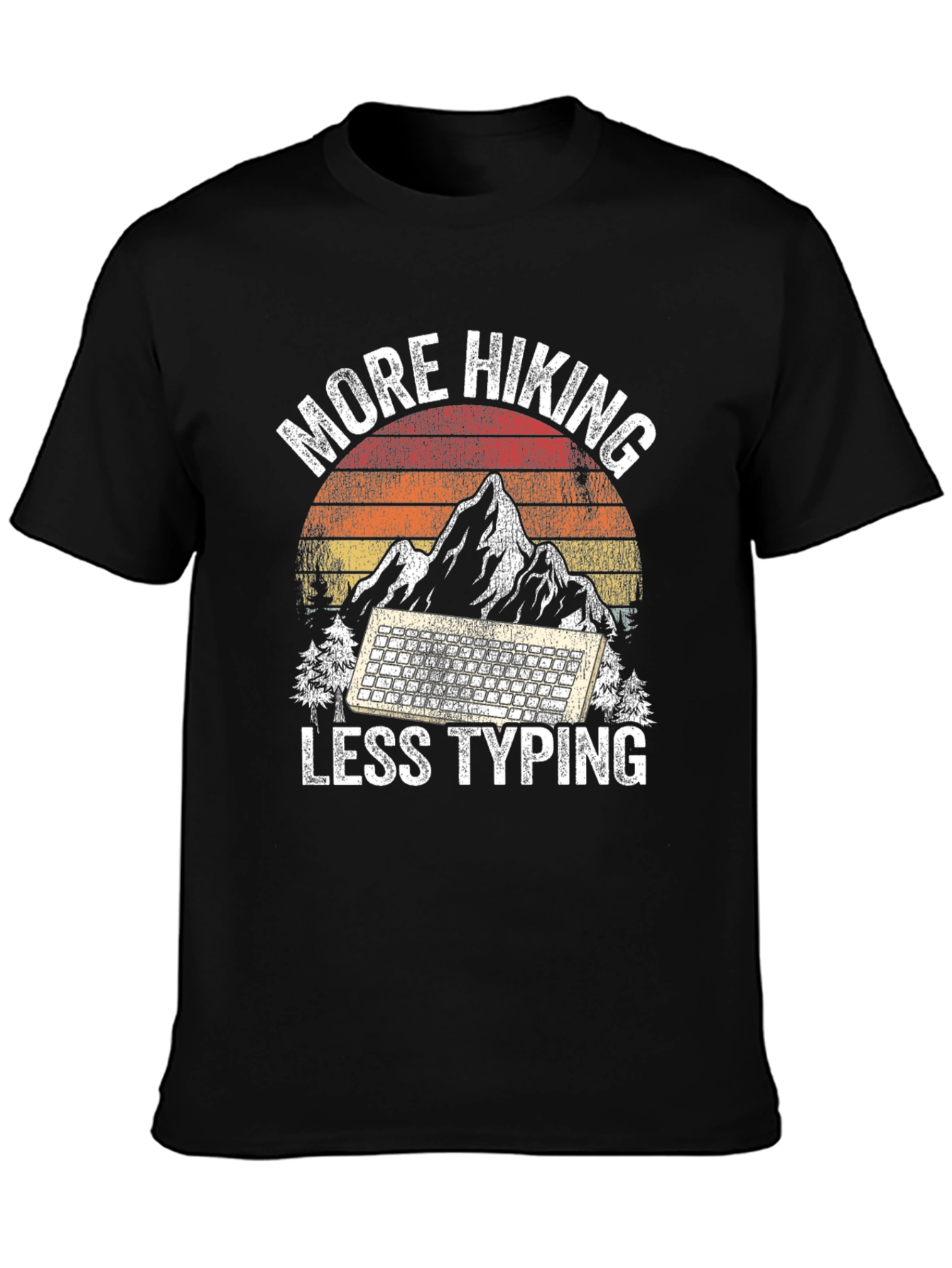 More Hiking Less Typing Graphic Tee