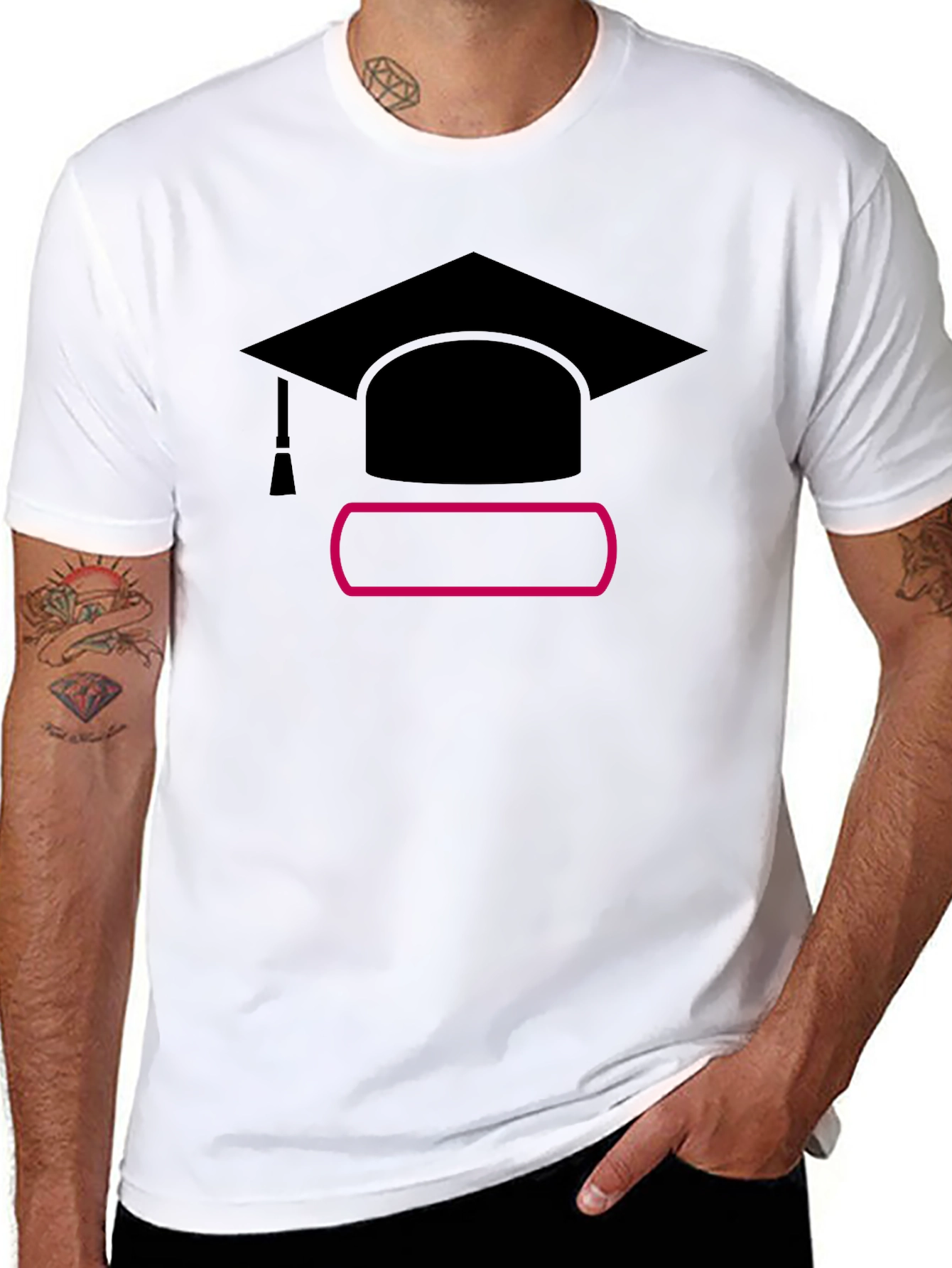 Graduation Cap Graphic T-Shirt - Unisex Black Tee