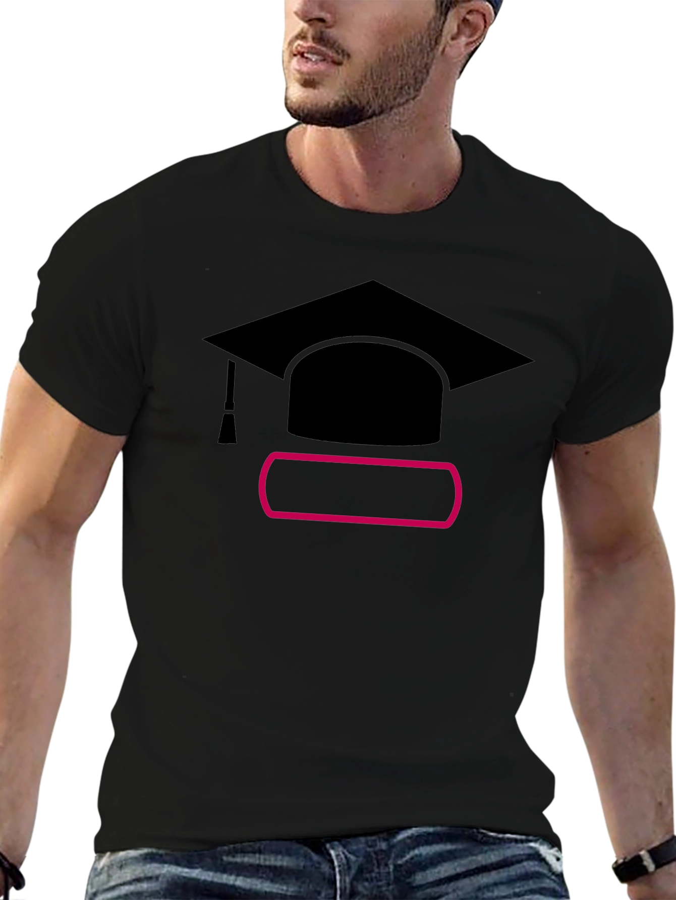Graduation Cap Graphic T-Shirt - Unisex Black Tee