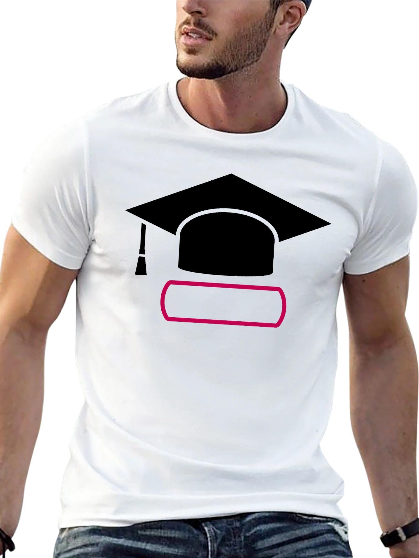 Graduation Cap Graphic T-Shirt - Unisex Black Tee