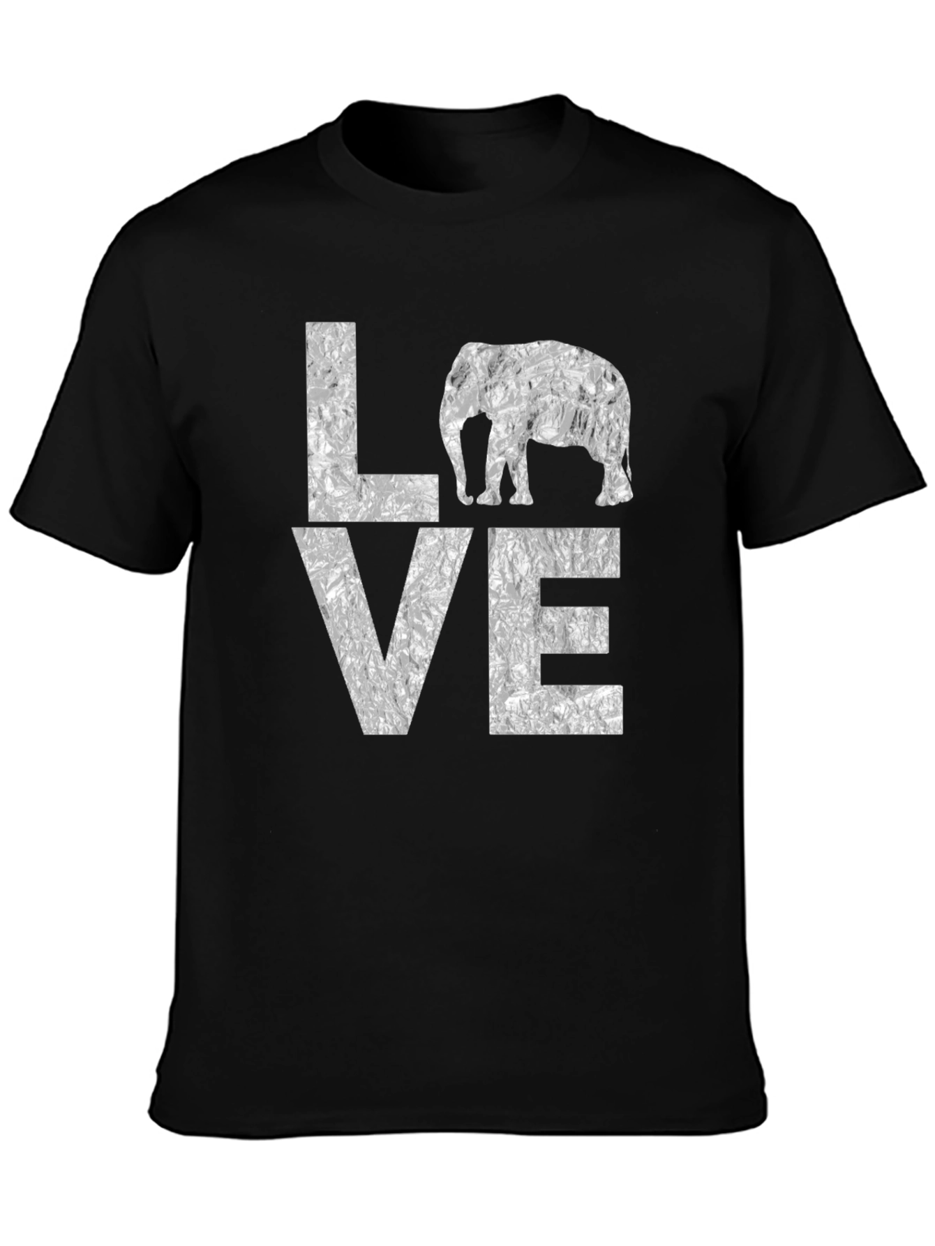 LOVE Elephant Graphic T-Shirt - Black
