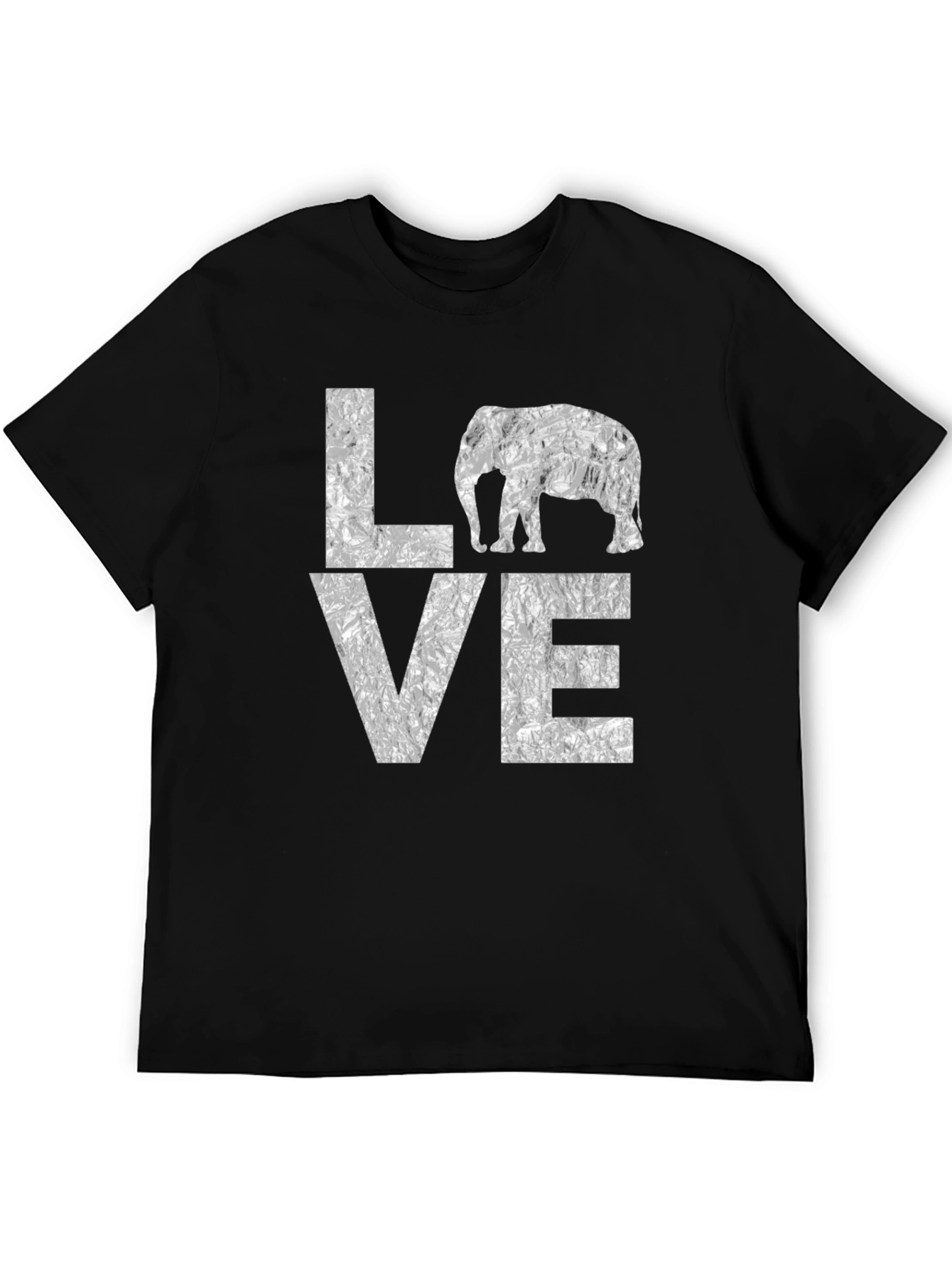 LOVE Elephant Graphic T-Shirt - Black