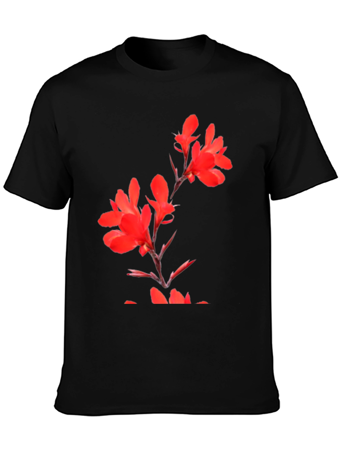 Floral Print Black T-Shirt