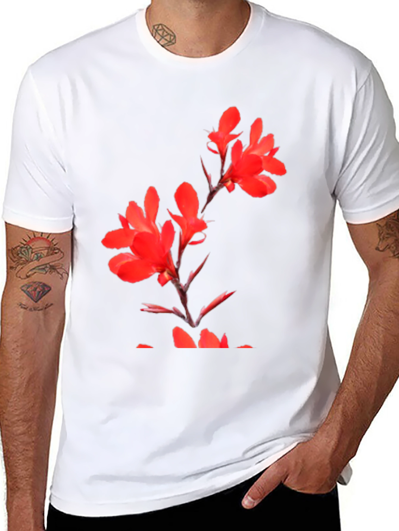 Floral Print Black T-Shirt