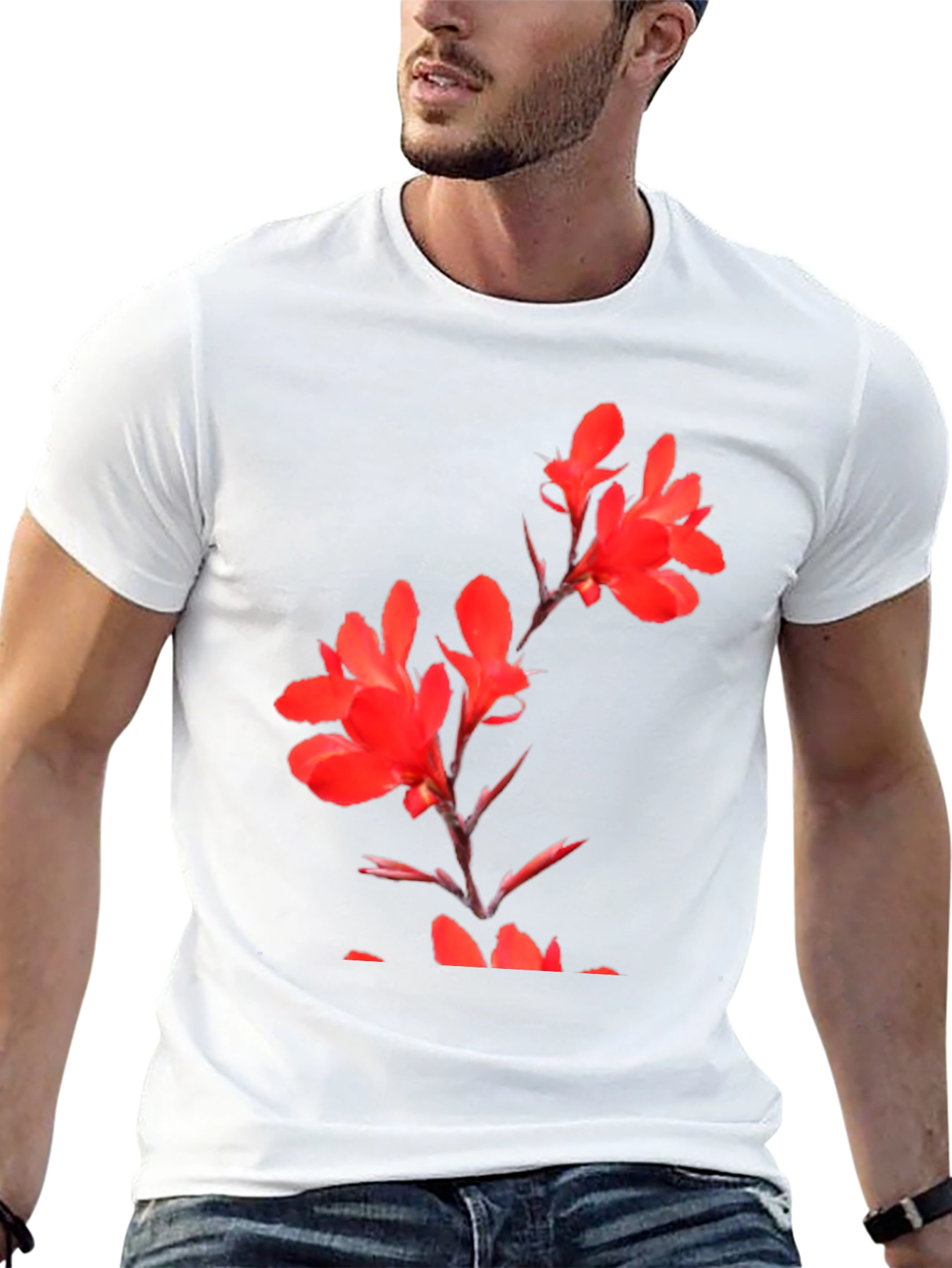 Floral Print Black T-Shirt