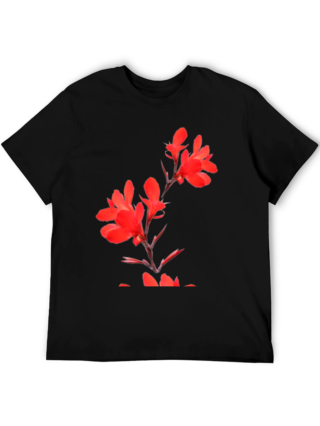 Floral Print Black T-Shirt