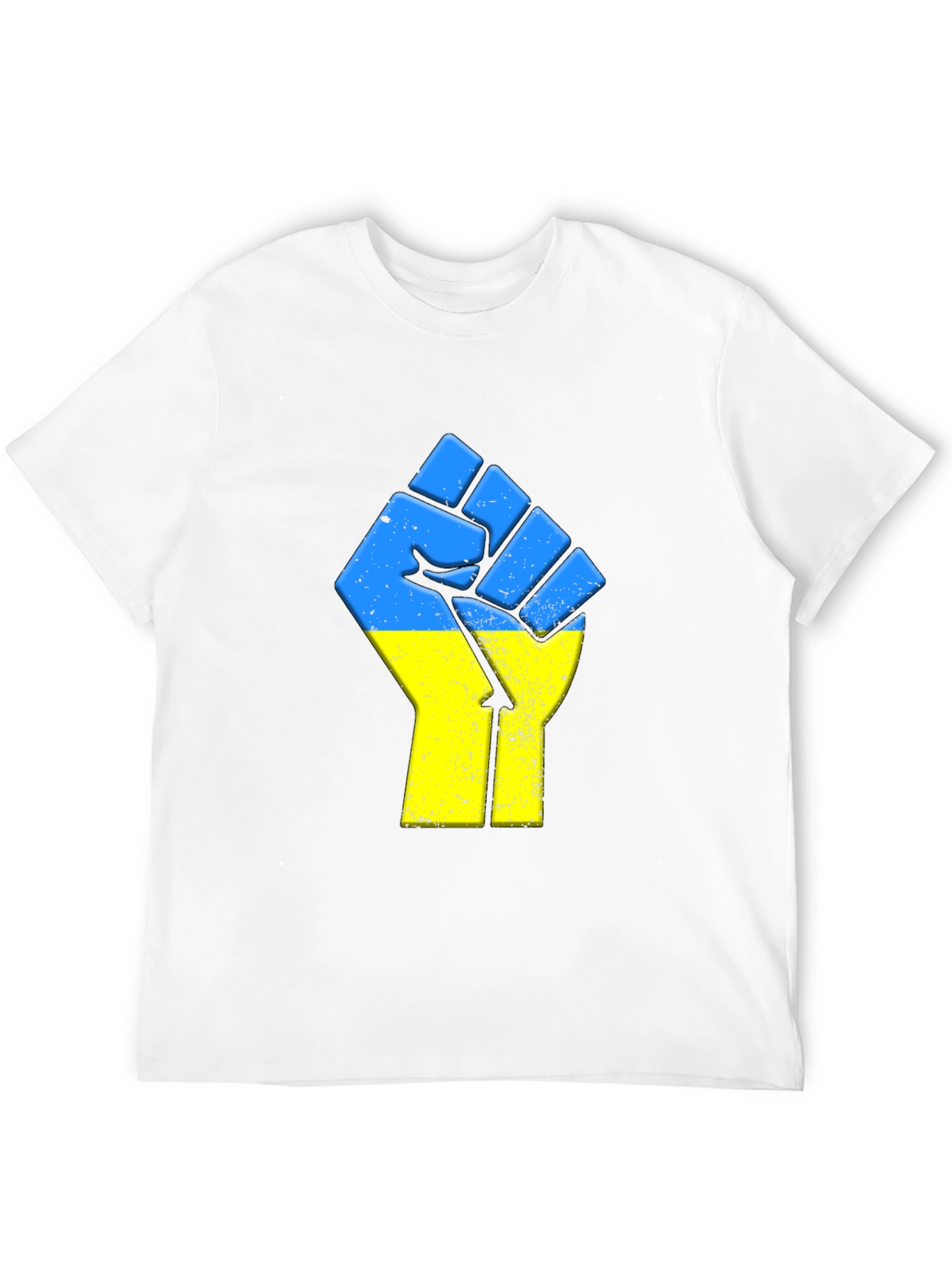 Ukraine Flag Fist Black T-Shirt Support Freedom