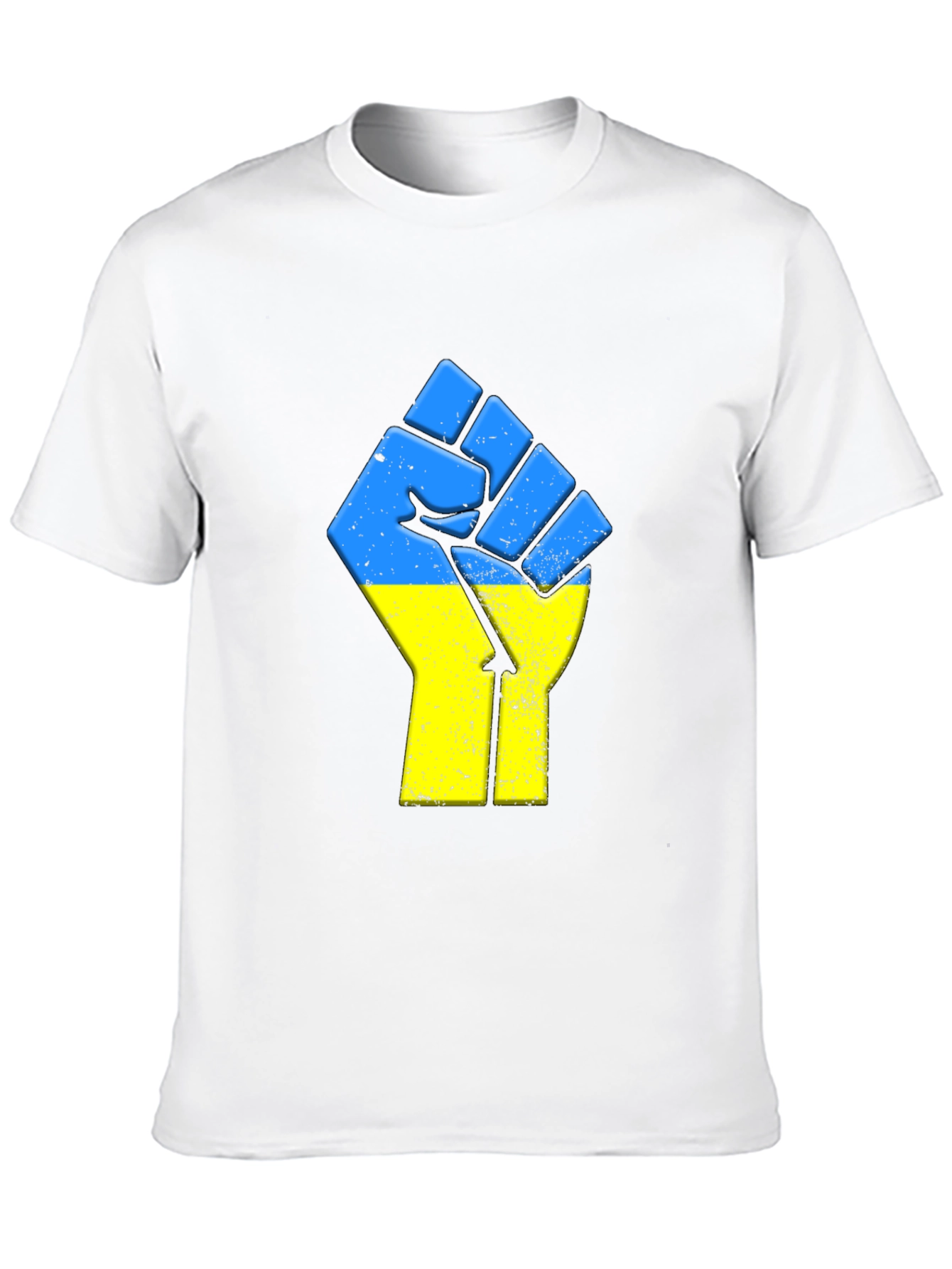Ukraine Flag Fist Black T-Shirt Support Freedom