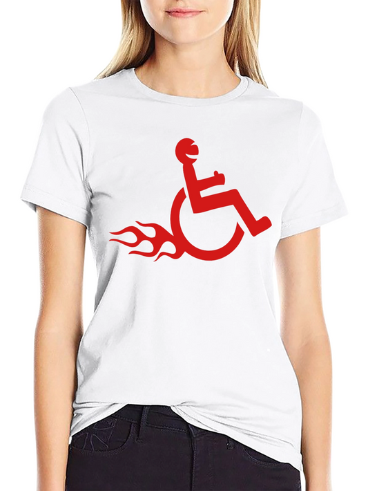 Wheelchair Rider Flame Graphic Tee - Black