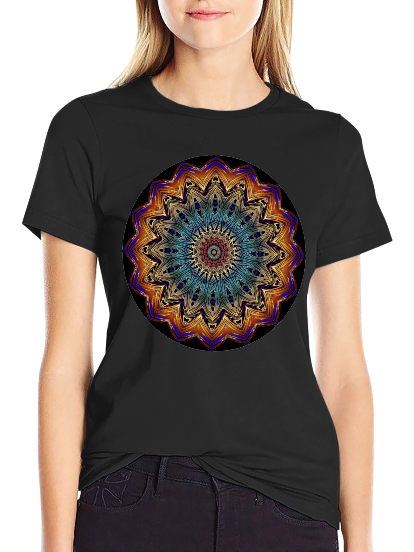 Mandala Art Black T-Shirt