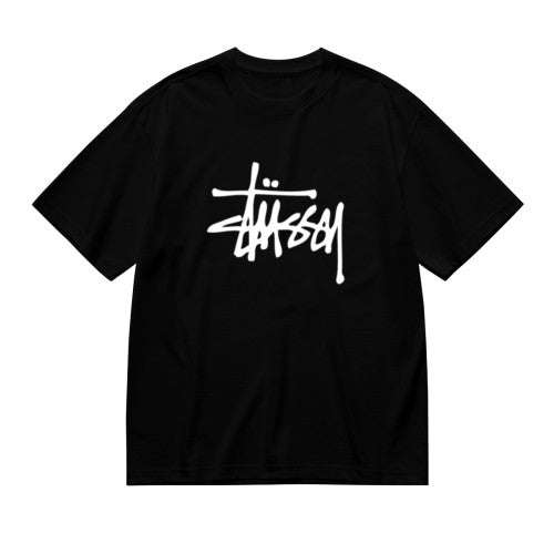 100% Cotton Oversized Stüssy-Inspired Graphic T-Shirt (Black & White)