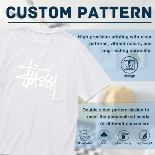 100% Cotton Oversized Stüssy-Inspired Graphic T-Shirt (Black & White)