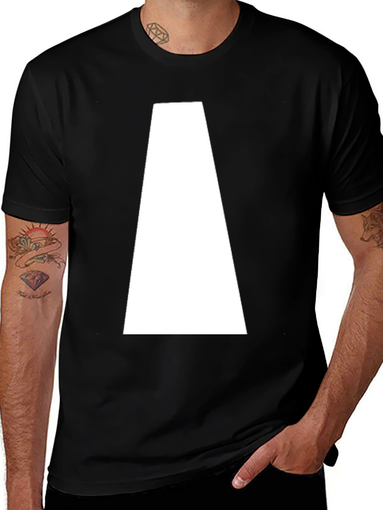 Geometric Graphic Tee - Black
