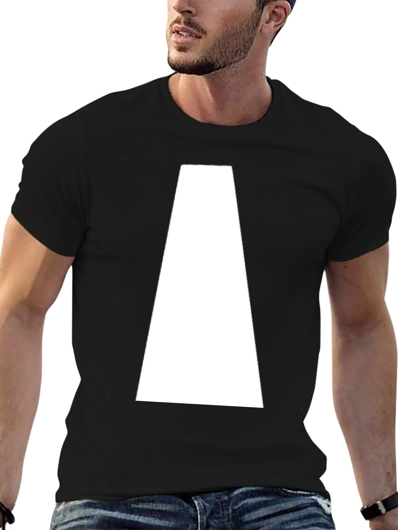 Geometric Graphic Tee - Black