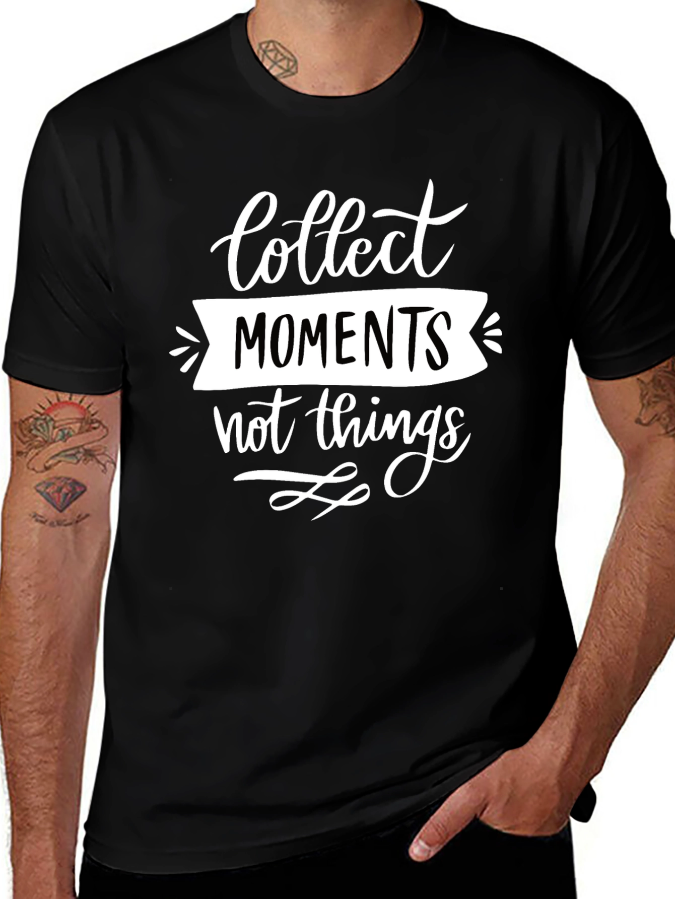 Collect Moments Graphic Tee - Black Cotton Comfort