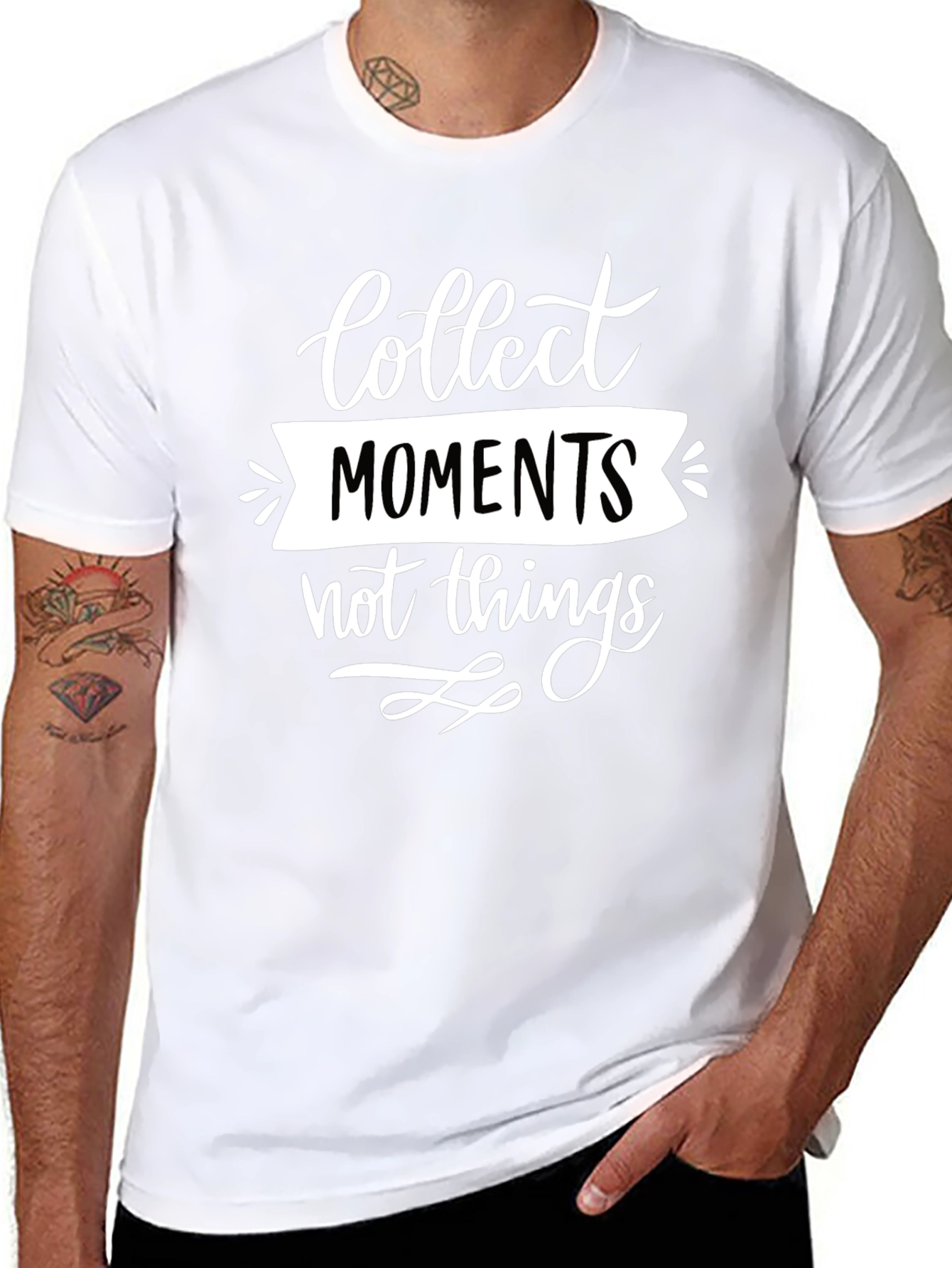 Collect Moments Graphic Tee - Black Cotton Comfort