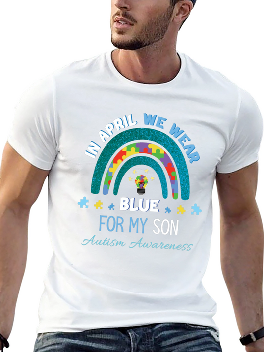 Autism Awareness T-Shirt - In April We Wear Blue For My Son