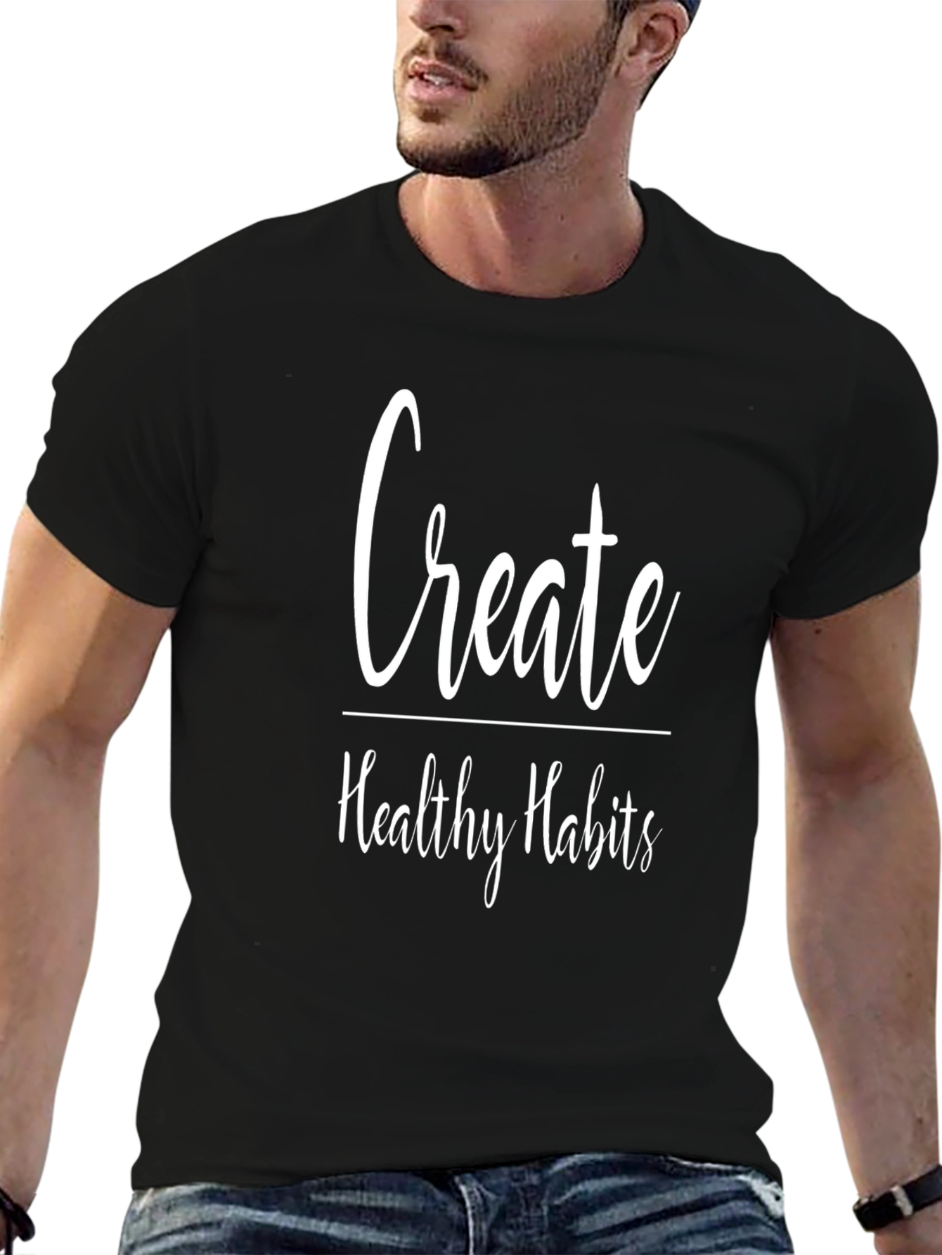 Create Healthy Habits Black T-Shirt