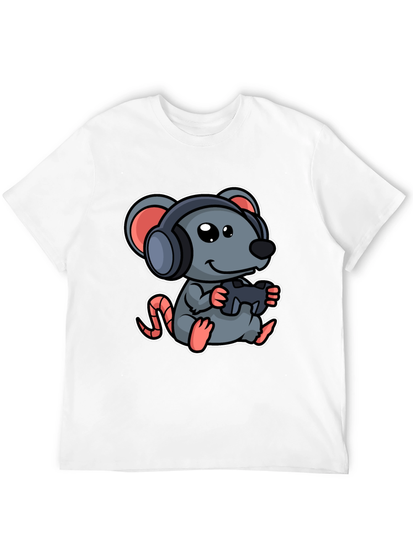 Gamer Mouse Graphic Tee - Playful Cartoon Design