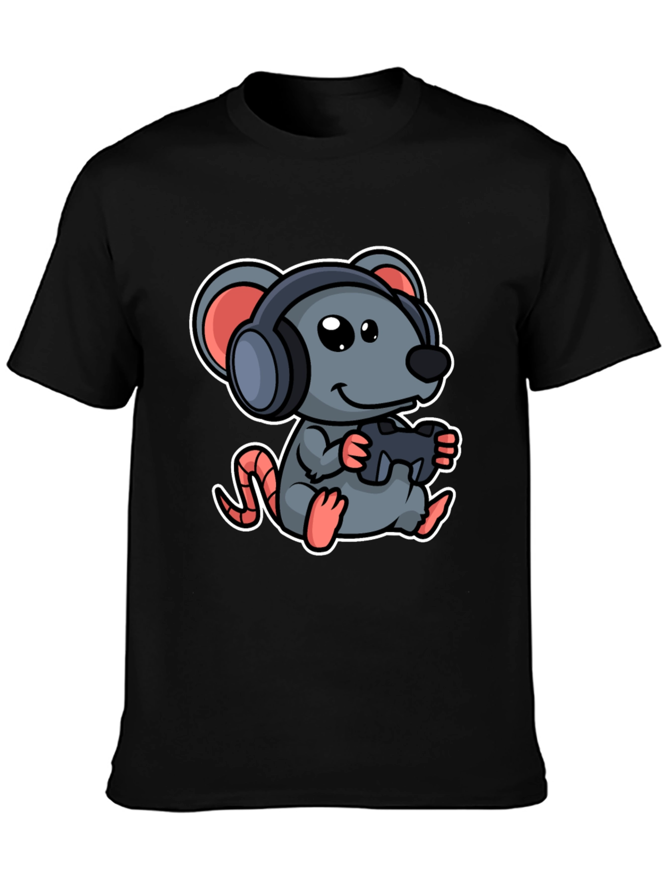 Gamer Mouse Graphic Tee - Playful Cartoon Design