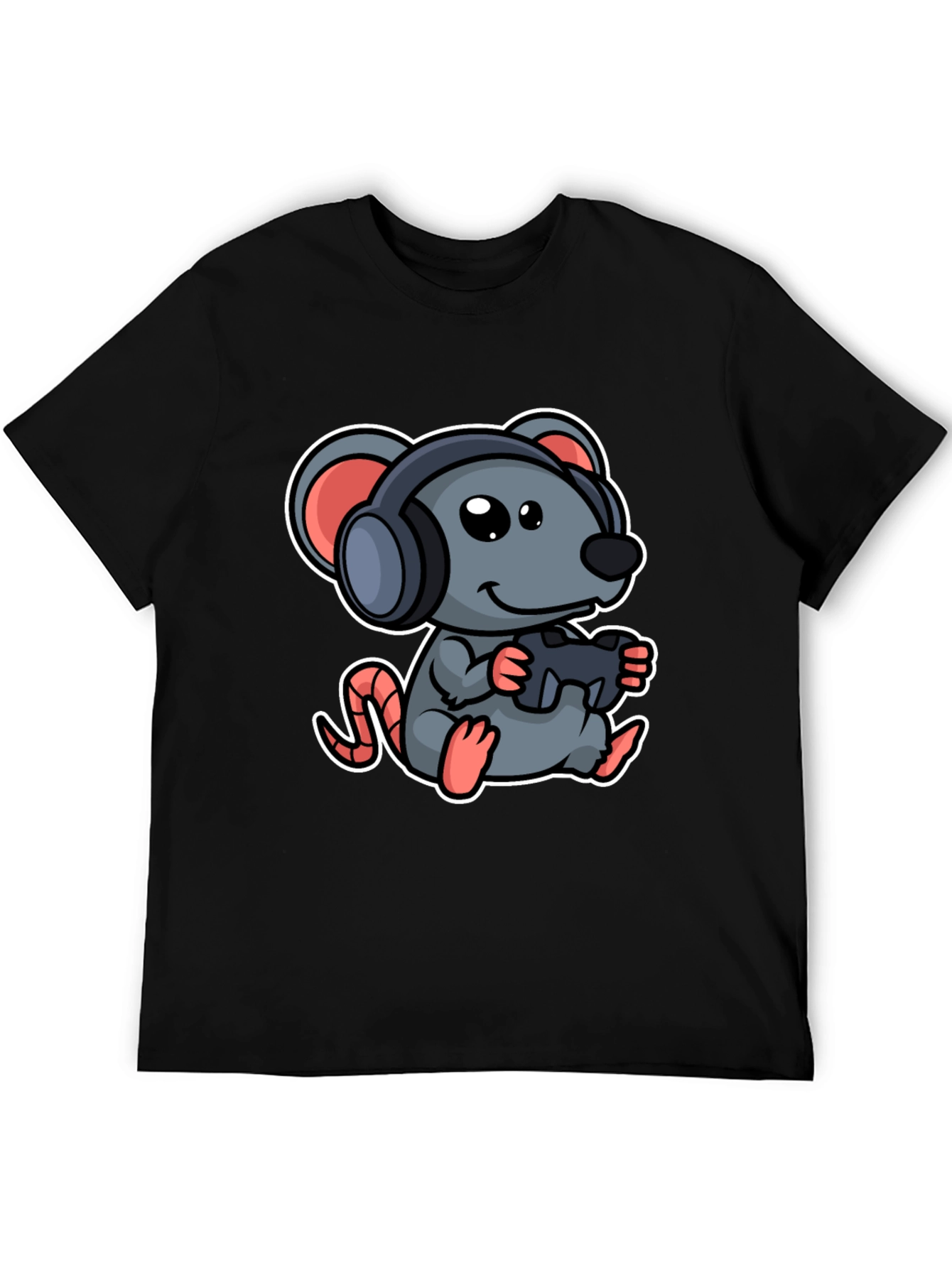Gamer Mouse Graphic Tee - Playful Cartoon Design
