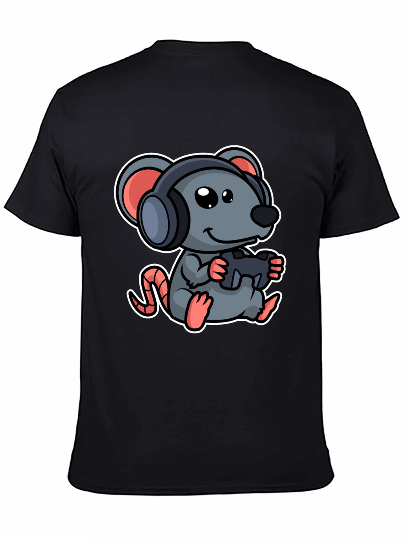 Gamer Mouse Graphic Tee - Playful Cartoon Design