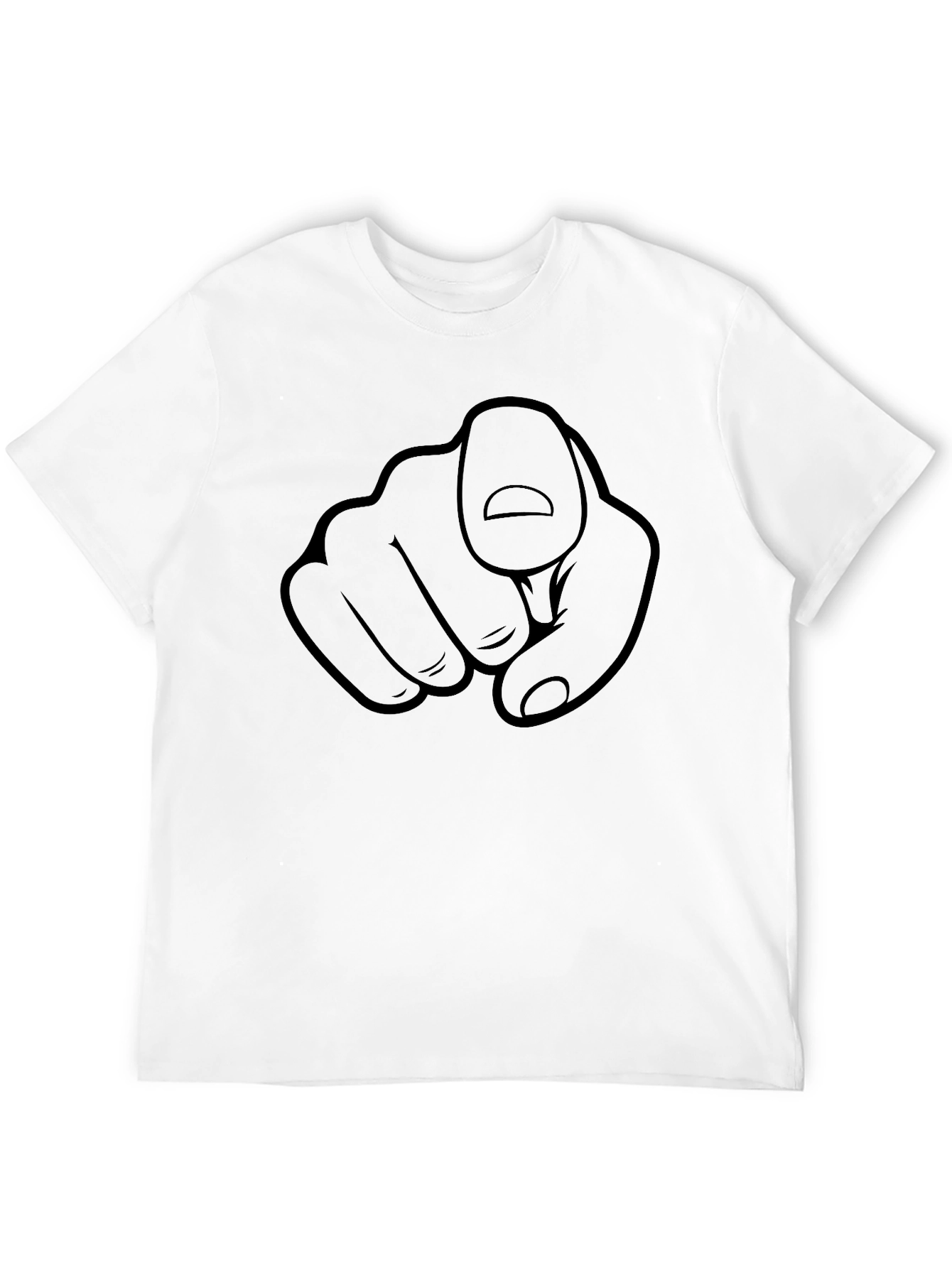 Pointing Finger Graphic Tee - Black Casual Shirt
