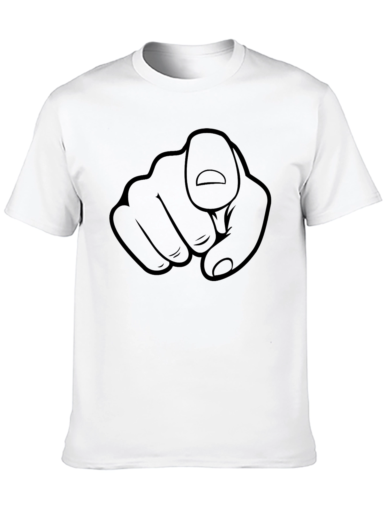 Pointing Finger Graphic Tee - Black Casual Shirt