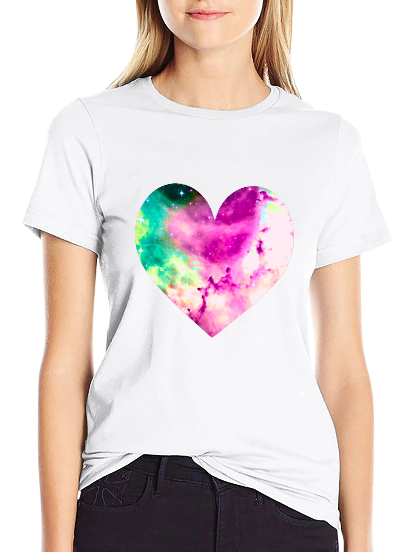 Galaxy Heart Graphic Tee - Stylish Mens T-Shirt