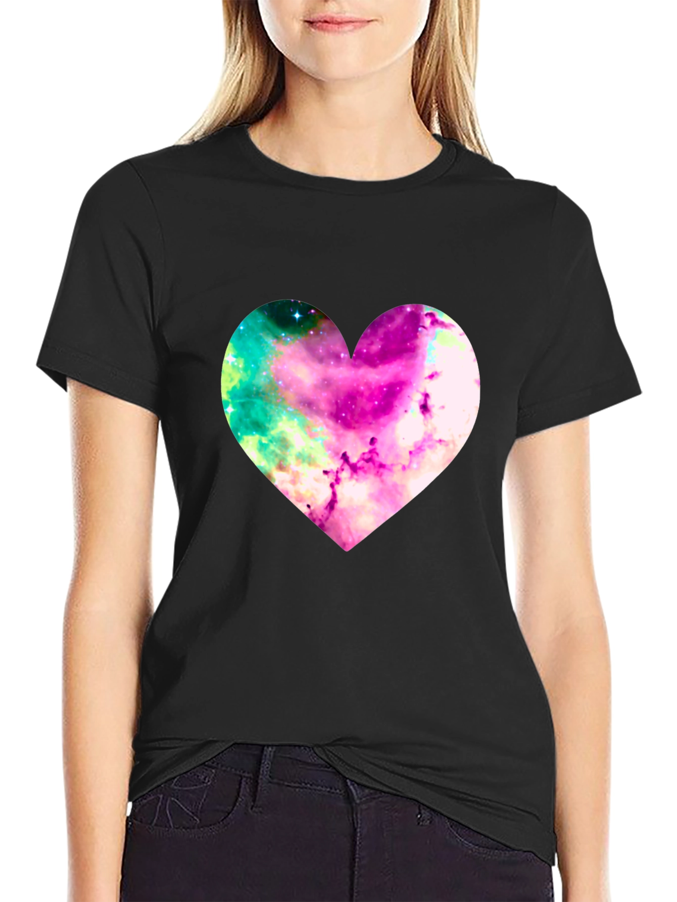 Galaxy Heart Graphic Tee - Stylish Mens T-Shirt