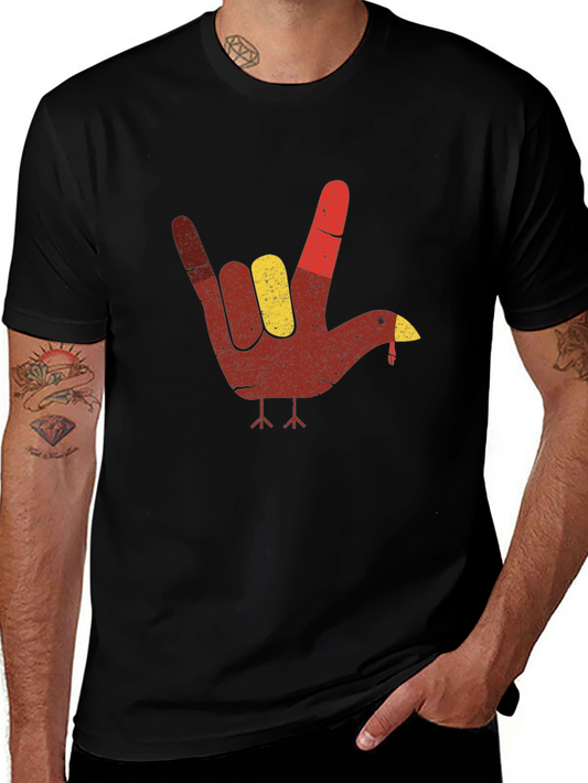 Turkey Hand Sign T-Shirt - Thanksgiving Tee