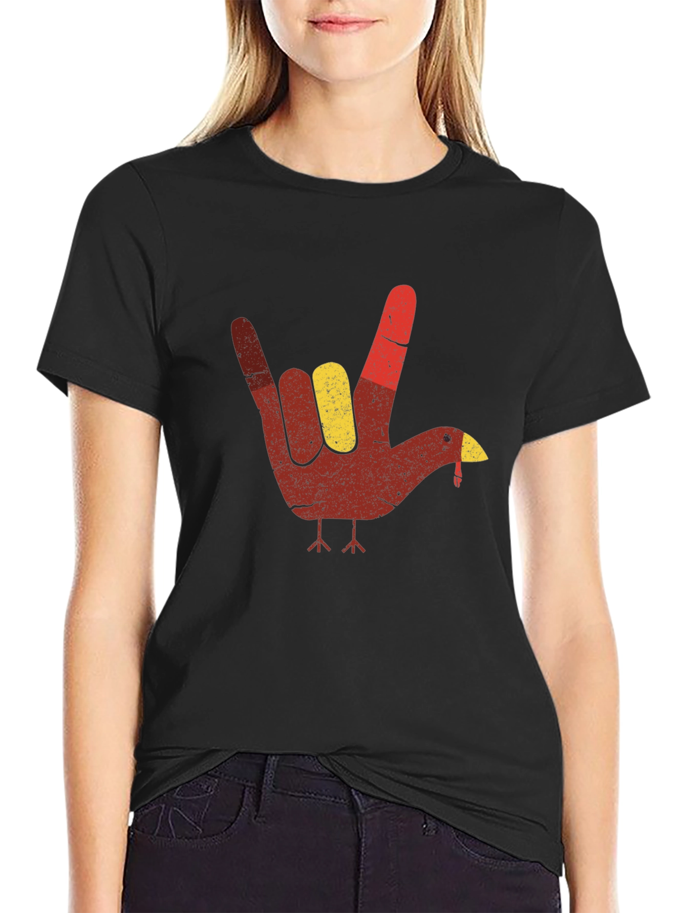 Turkey Hand Sign T-Shirt - Thanksgiving Tee