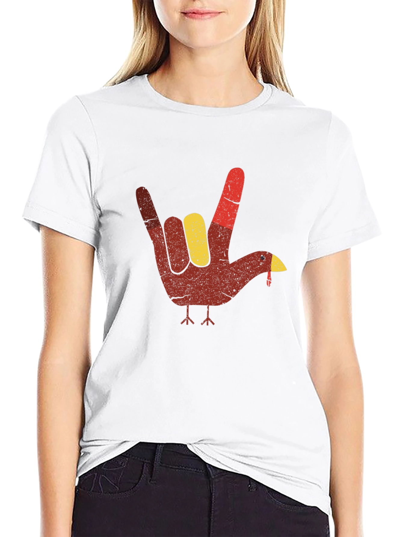 Turkey Hand Sign T-Shirt - Thanksgiving Tee