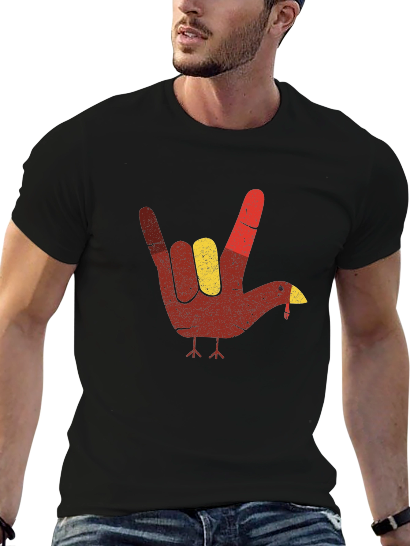 Turkey Hand Sign T-Shirt - Thanksgiving Tee