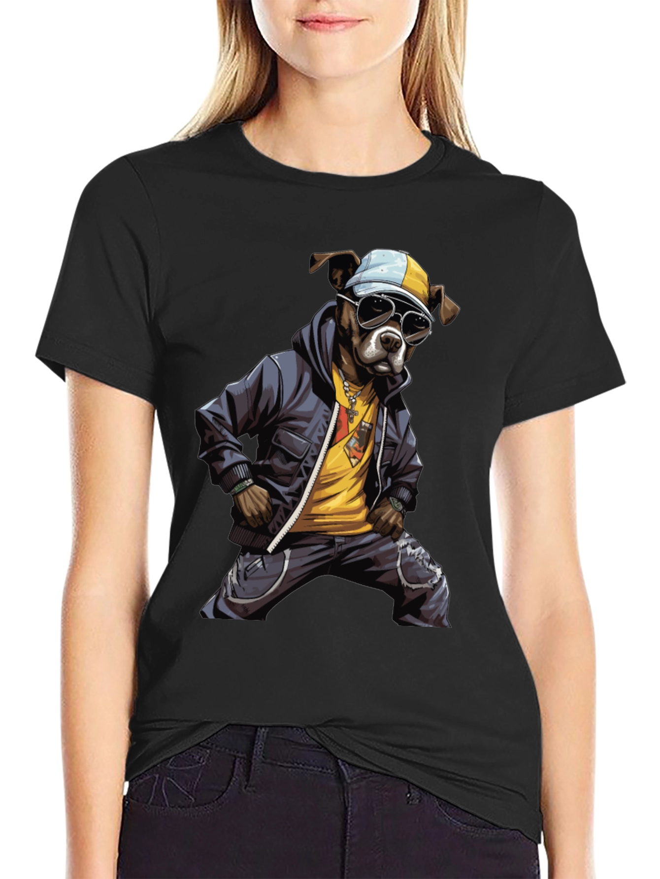 Cool Dog Graphic T-Shirt - Street Style Design