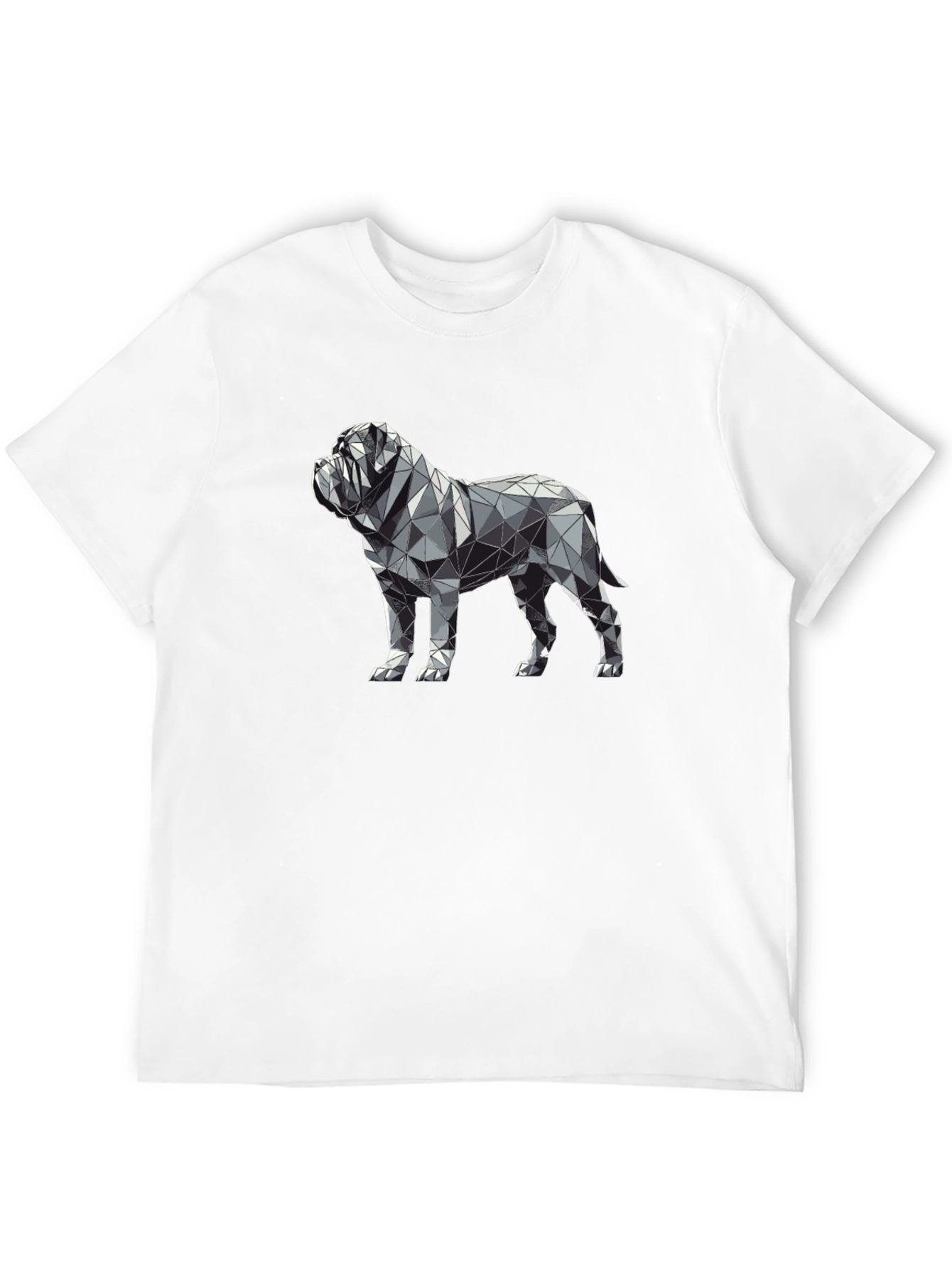 Geometric Dog Print Black T-Shirt