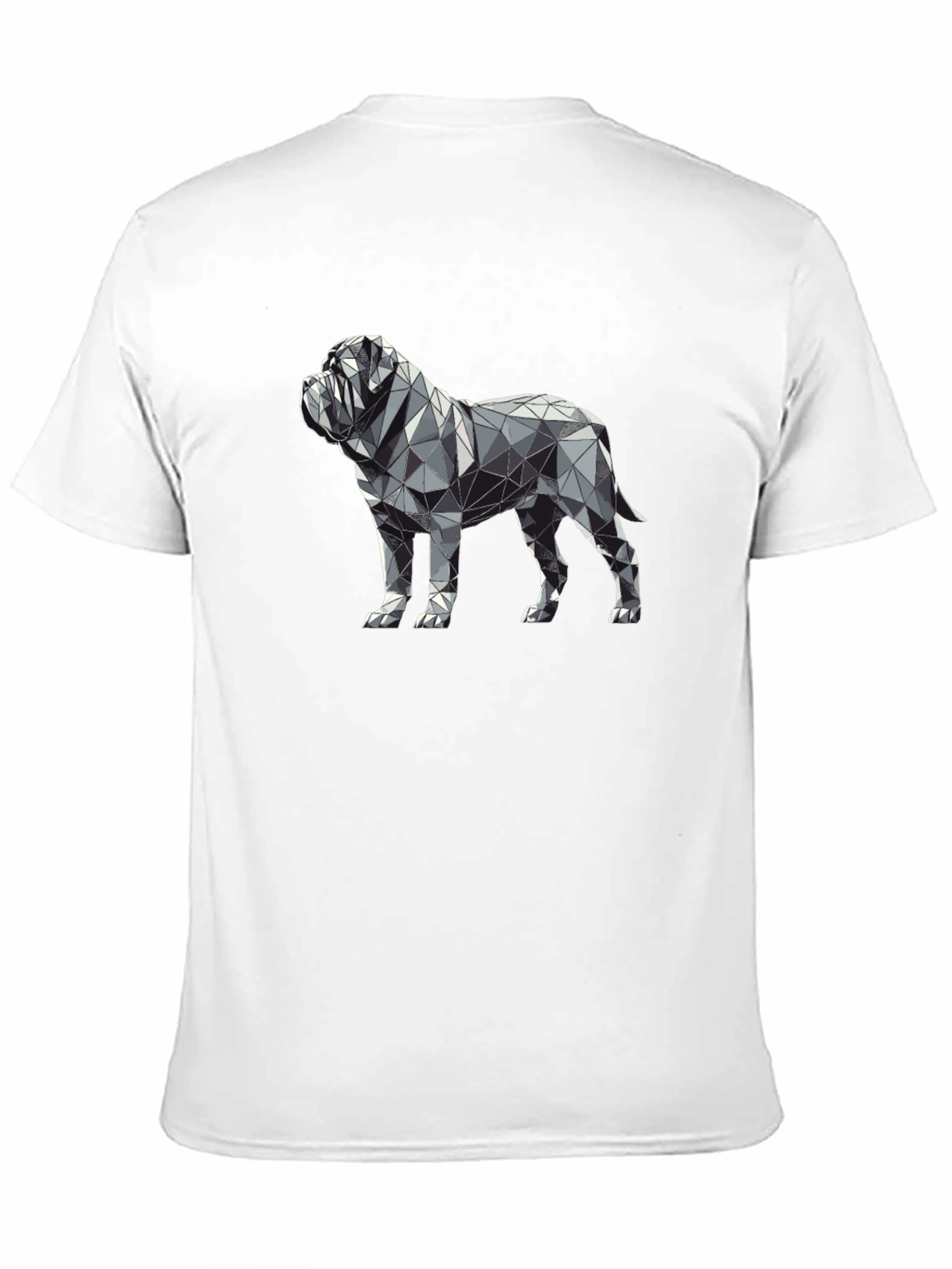 Geometric Dog Print Black T-Shirt