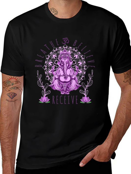 Ganesha Mandala Graphic Tee - Breathe Believe Receive
