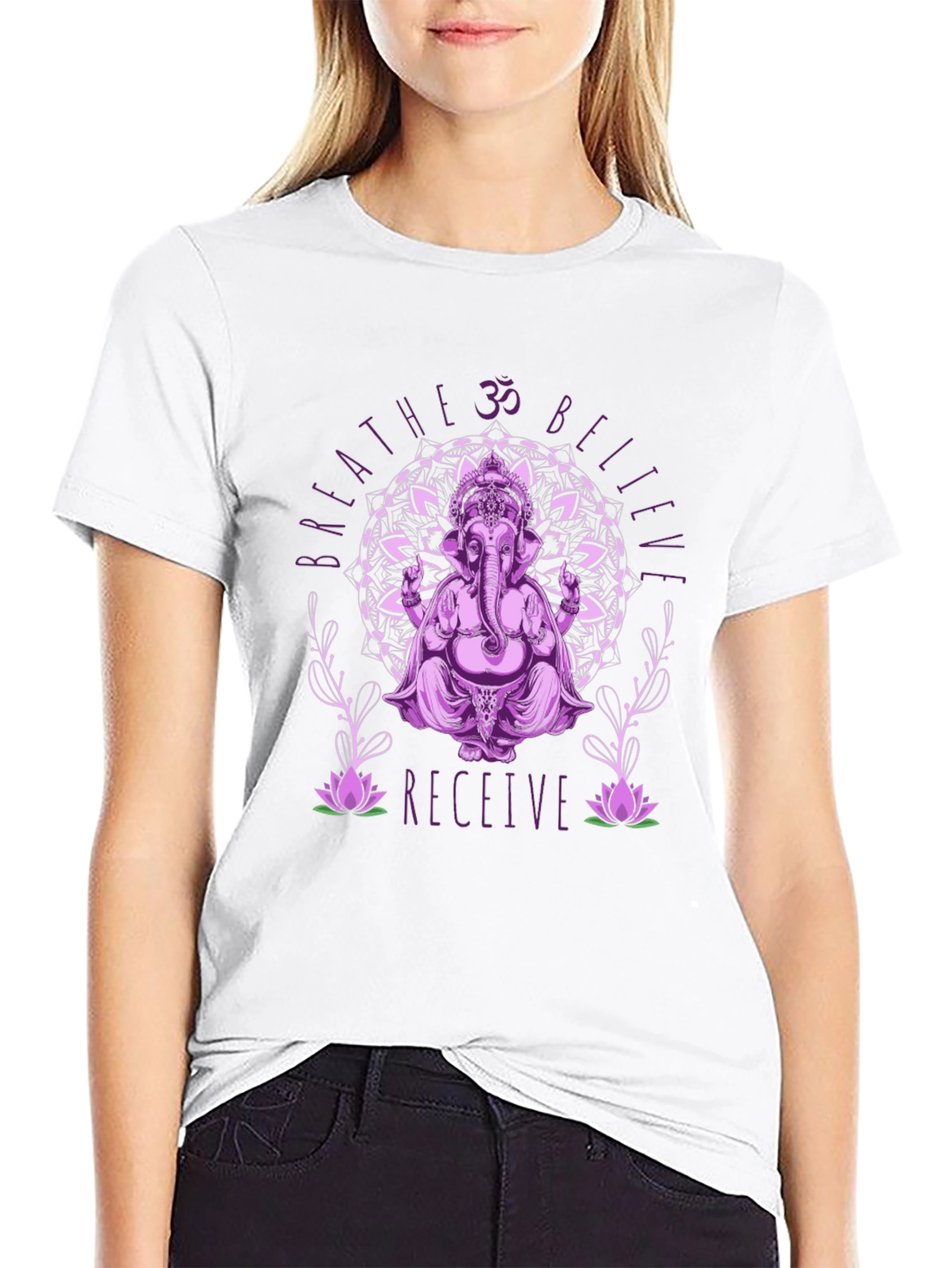 Ganesha Mandala Graphic Tee - Breathe Believe Receive