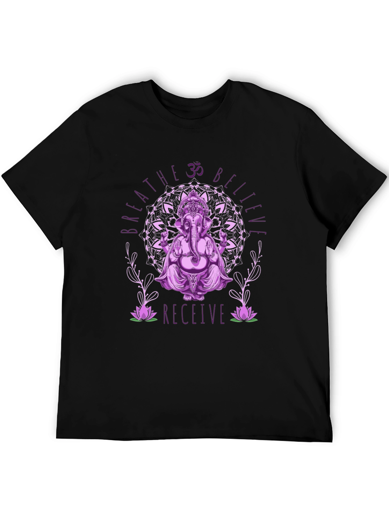 Ganesha Mandala Graphic Tee - Breathe Believe Receive