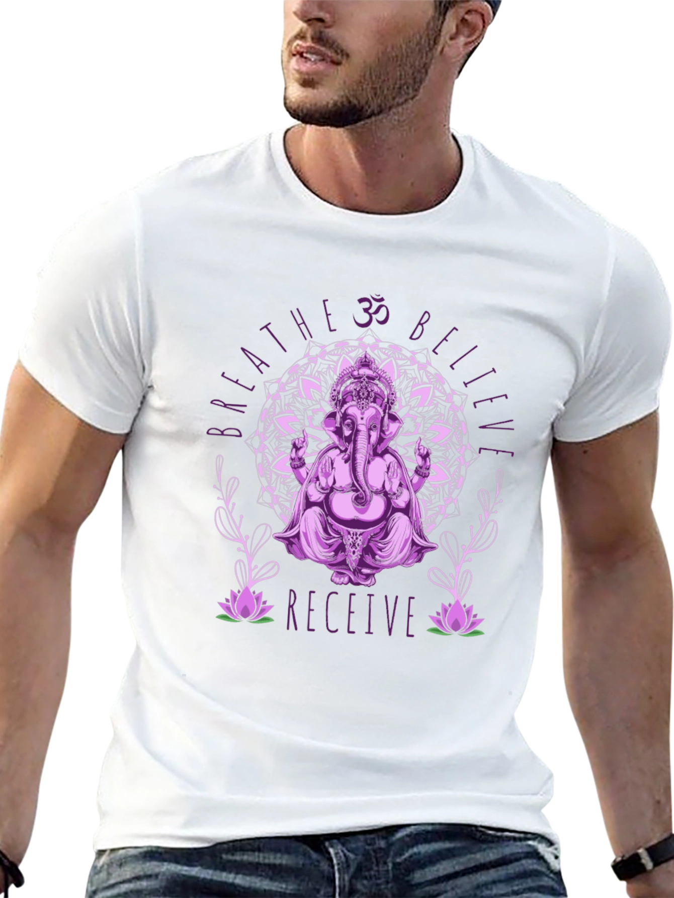 Ganesha Mandala Graphic Tee - Breathe Believe Receive