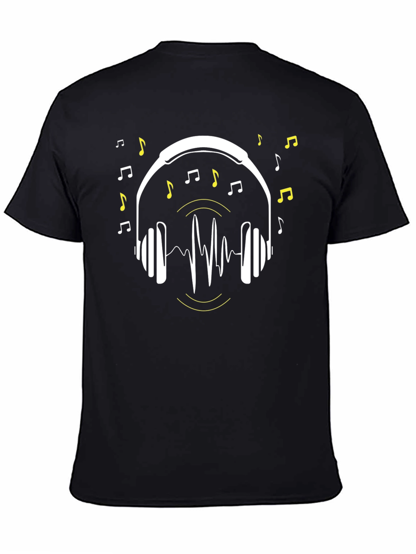 Music Lover T-Shirt - Headphones & Notes Design