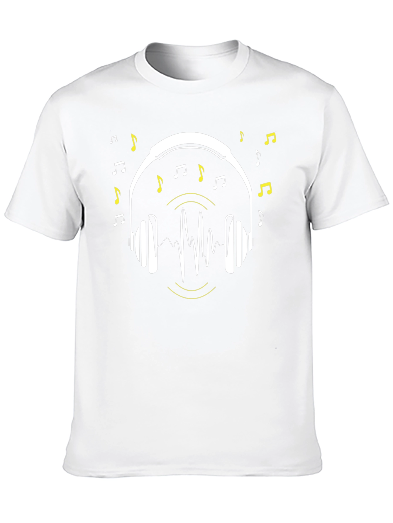 Music Lover T-Shirt - Headphones & Notes Design