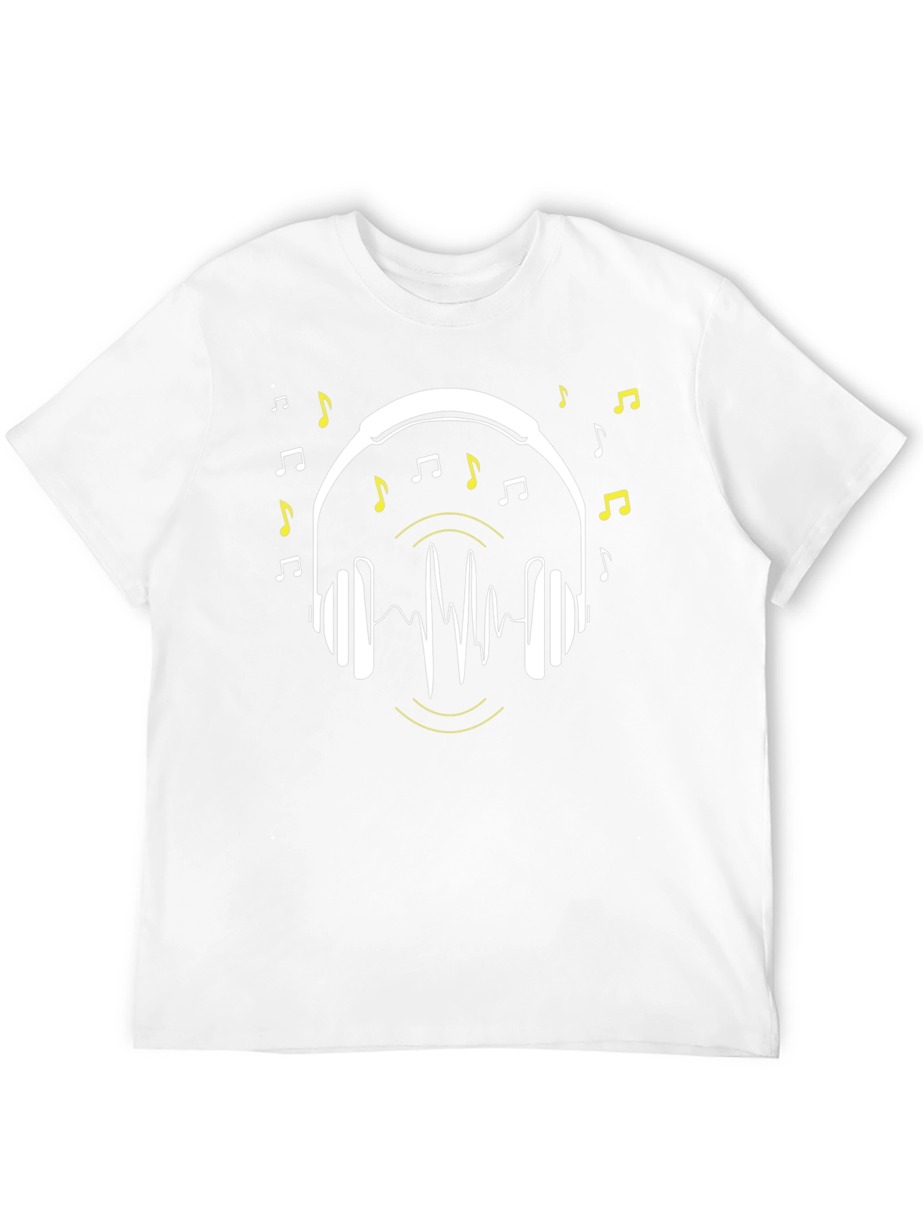 Music Lover T-Shirt - Headphones & Notes Design