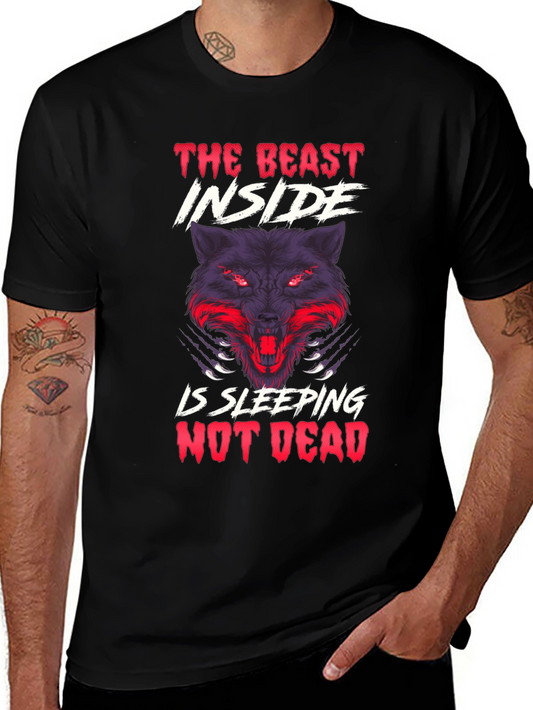 The Beast Inside Wolf Graphic Mens T-Shirt