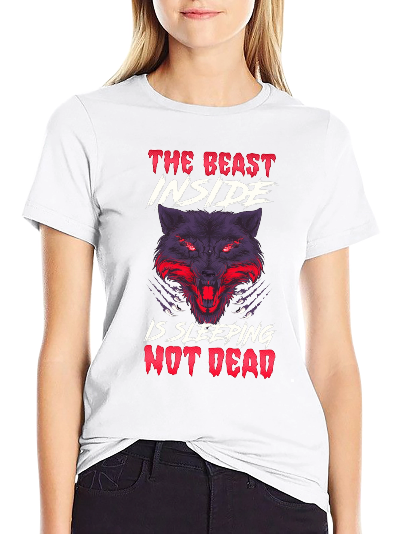 The Beast Inside Wolf Graphic Mens T-Shirt