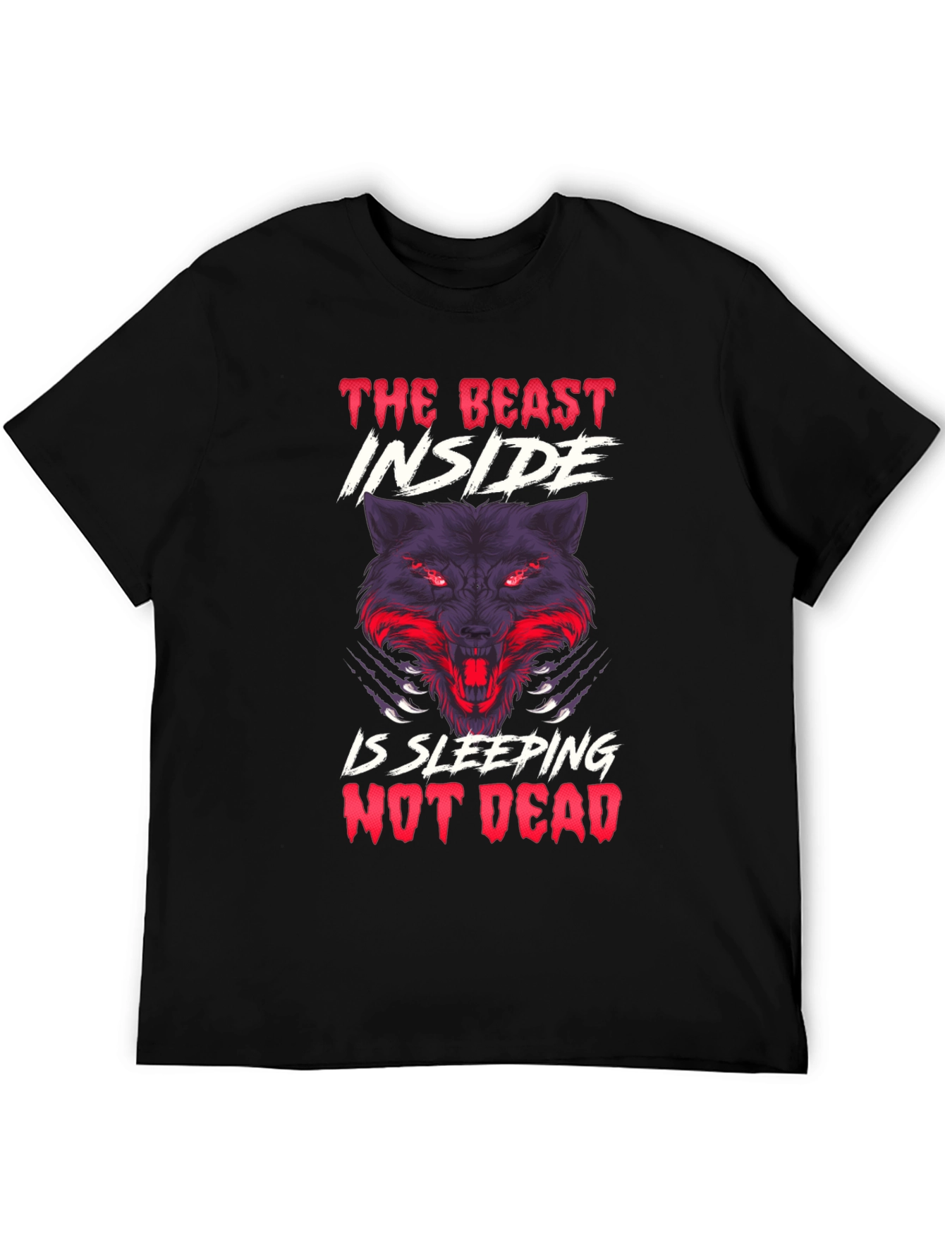 The Beast Inside Wolf Graphic Mens T-Shirt