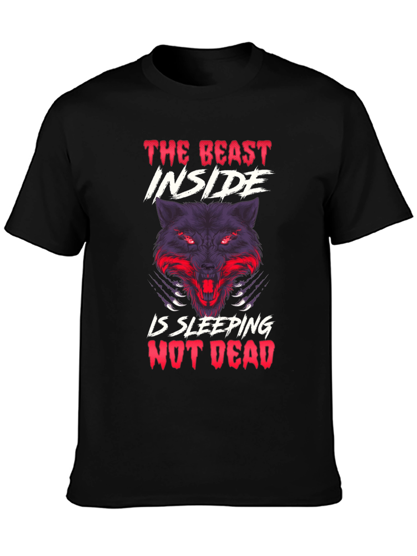 The Beast Inside Wolf Graphic Mens T-Shirt