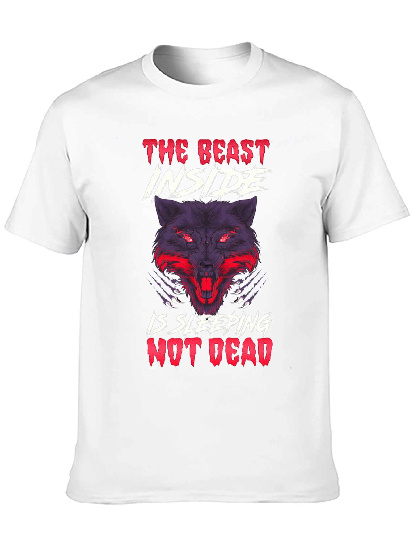 The Beast Inside Wolf Graphic Mens T-Shirt