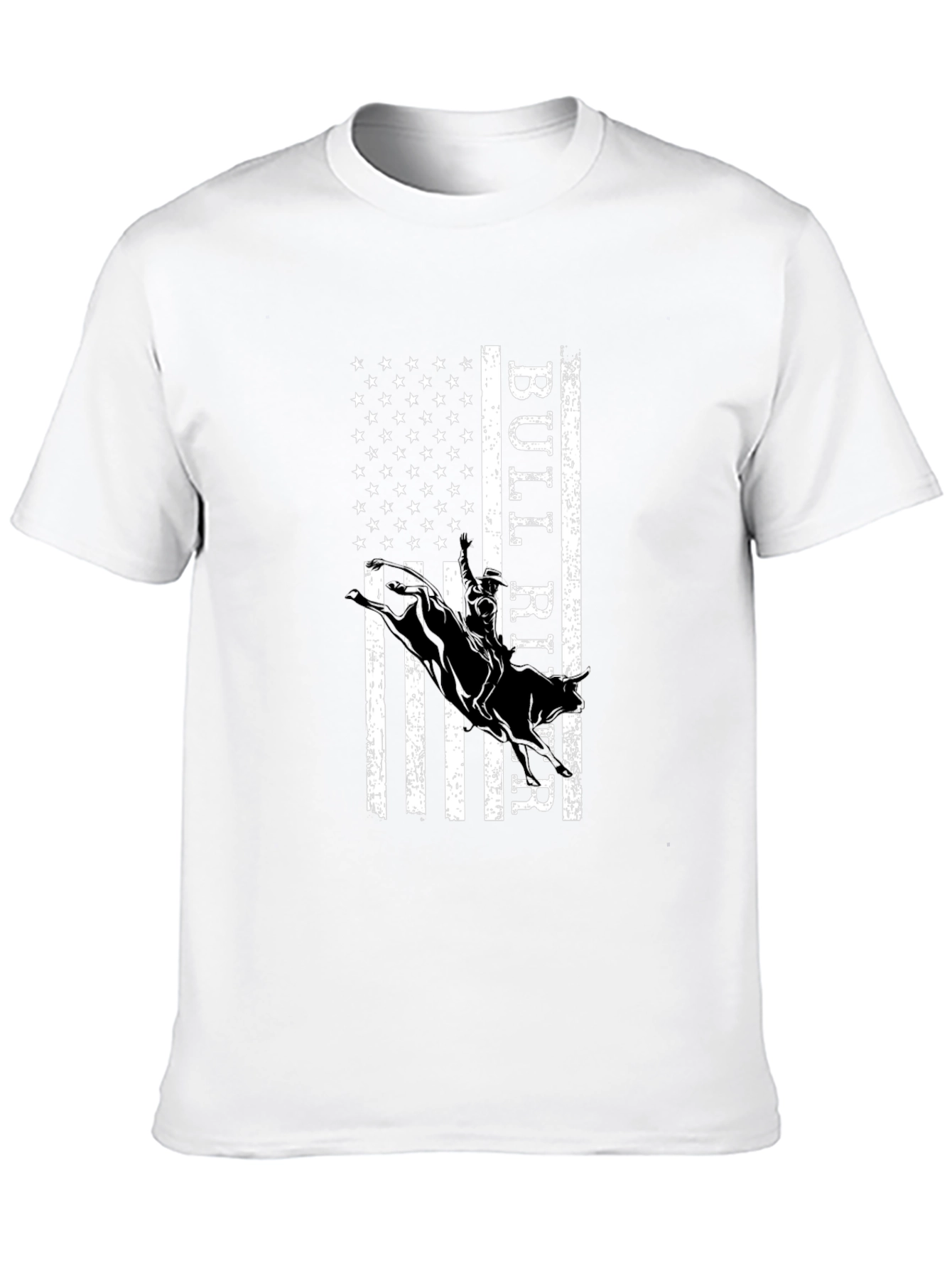 Bull Rider American Flag Graphic T-Shirt